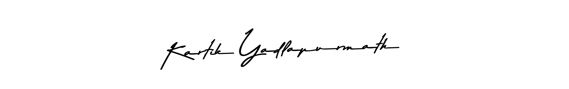 Create a beautiful signature design for name Kartik Yadlapurmath. With this signature (Asem Kandis PERSONAL USE) fonts, you can make a handwritten signature for free. Kartik Yadlapurmath signature style 9 images and pictures png