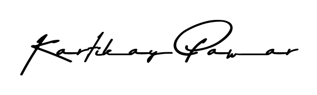 Looking for an artistic signature for Kartikay Pawar? The Asem Kandis PERSONAL USE calligraphy style gives a sophisticated flow suitable for business cards and emails. Kartikay Pawar signature style 9 images and pictures png