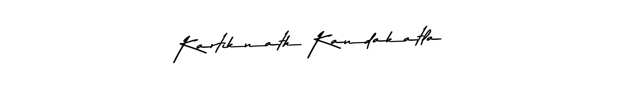 Create a beautiful signature design for name Kartiknath Kandakatla. With this signature (Asem Kandis PERSONAL USE) fonts, you can make a handwritten signature for free. Kartiknath Kandakatla signature style 9 images and pictures png