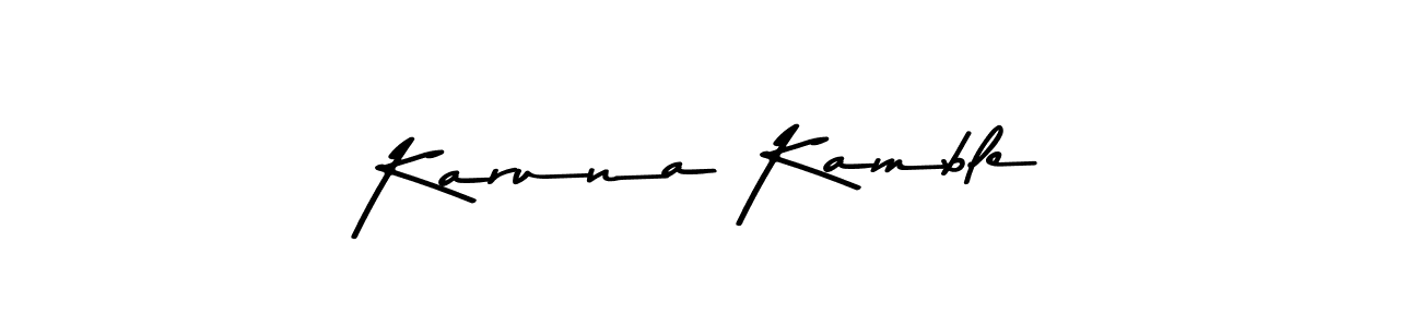 Create a beautiful signature design for name Karuna Kamble. With this signature (Asem Kandis PERSONAL USE) fonts, you can make a handwritten signature for free. Karuna Kamble signature style 9 images and pictures png