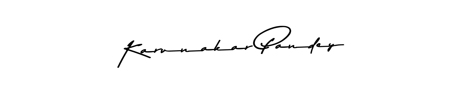 Make a beautiful signature design for name Karunakar Pandey. With this signature (Asem Kandis PERSONAL USE) style, you can create a handwritten signature for free. Karunakar Pandey signature style 9 images and pictures png