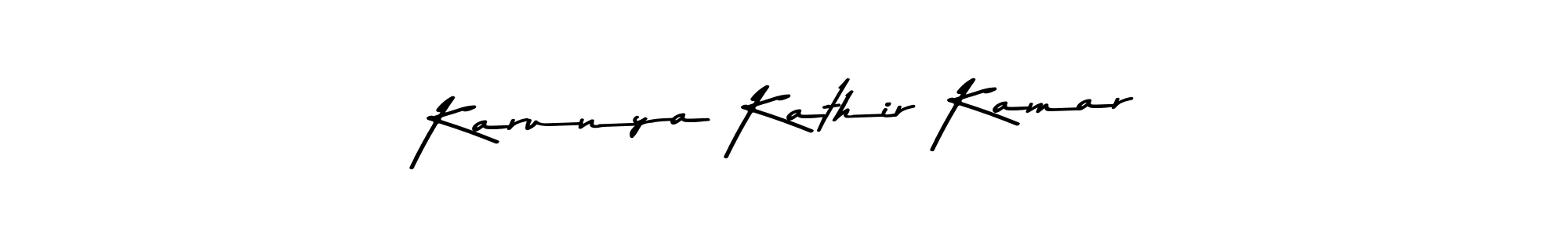 Make a beautiful signature design for name Karunya Kathir Kamar. With this signature (Asem Kandis PERSONAL USE) style, you can create a handwritten signature for free. Karunya Kathir Kamar signature style 9 images and pictures png