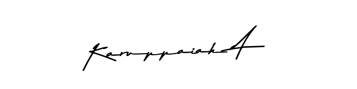 You should practise on your own different ways (Asem Kandis PERSONAL USE) to write your name (Karuppaiah A) in signature. don't let someone else do it for you. Karuppaiah A signature style 9 images and pictures png