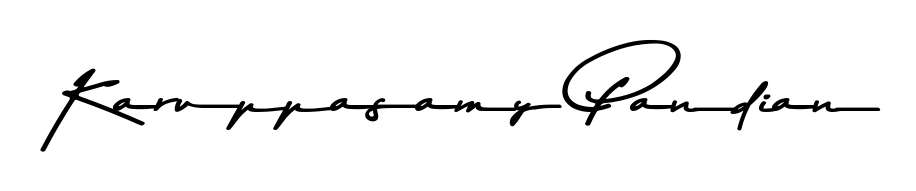 Create a personalized artistic stamp with Karuppasamy Pandian in Asem Kandis PERSONAL USE font. Perfect for visual artists, designers, and influencers. Karuppasamy Pandian signature style 9 images and pictures png