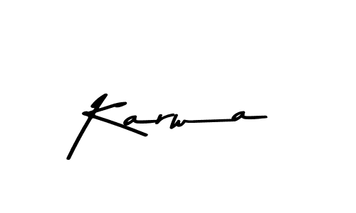 Make a beautiful signature design for name Karwa. With this signature (Asem Kandis PERSONAL USE) style, you can create a handwritten signature for free. Karwa signature style 9 images and pictures png