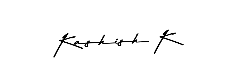 How to make Kashish K name signature. Use Asem Kandis PERSONAL USE style for creating short signs online. This is the latest handwritten sign. Kashish K signature style 9 images and pictures png