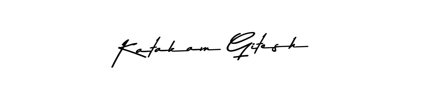 How to make Katakam Gitesh signature? Asem Kandis PERSONAL USE is a professional autograph style. Create handwritten signature for Katakam Gitesh name. Katakam Gitesh signature style 9 images and pictures png