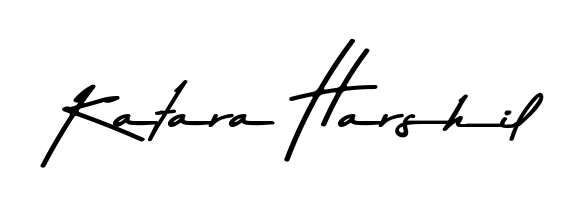 Practice writing Katara Harshil with the flow of Asem Kandis PERSONAL USE lettering. A fantastic source of inspiration for developing your personal signature style. Katara Harshil signature style 9 images and pictures png