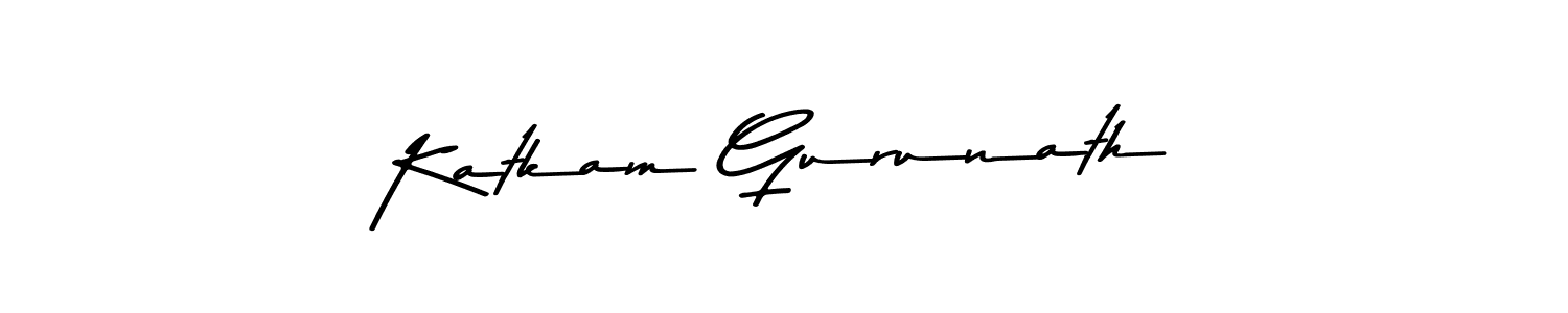 Create a beautiful signature design for name Katkam Gurunath. With this signature (Asem Kandis PERSONAL USE) fonts, you can make a handwritten signature for free. Katkam Gurunath signature style 9 images and pictures png