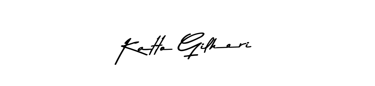 Use a signature maker to create a handwritten signature online. With this signature software, you can design (Asem Kandis PERSONAL USE) your own signature for name Katto Gilheri. Katto Gilheri signature style 9 images and pictures png