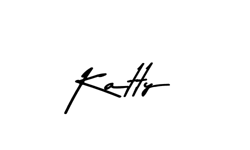 Create a beautiful signature design for name Katty. With this signature (Asem Kandis PERSONAL USE) fonts, you can make a handwritten signature for free. Katty signature style 9 images and pictures png