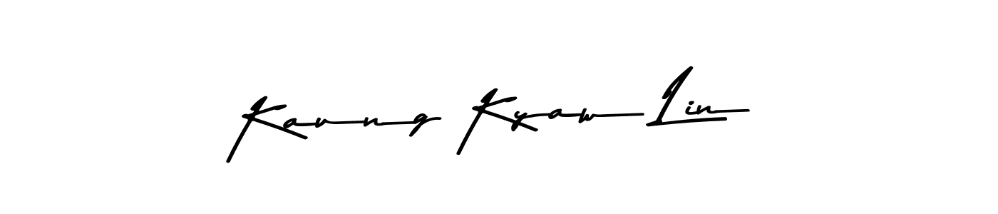 The best way (Asem Kandis PERSONAL USE) to make a short signature is to pick only two or three words in your name. The name Kaung Kyaw Lin include a total of six letters. For converting this name. Kaung Kyaw Lin signature style 9 images and pictures png