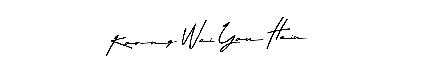 The best way (Asem Kandis PERSONAL USE) to make a short signature is to pick only two or three words in your name. The name Kaung Wai Yan Hein include a total of six letters. For converting this name. Kaung Wai Yan Hein signature style 9 images and pictures png