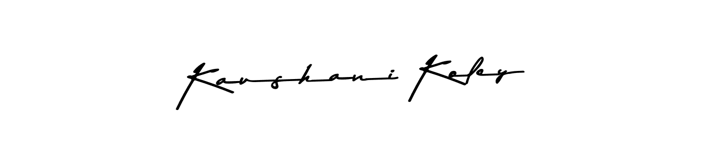 The best way (Asem Kandis PERSONAL USE) to make a short signature is to pick only two or three words in your name. The name Kaushani Koley include a total of six letters. For converting this name. Kaushani Koley signature style 9 images and pictures png