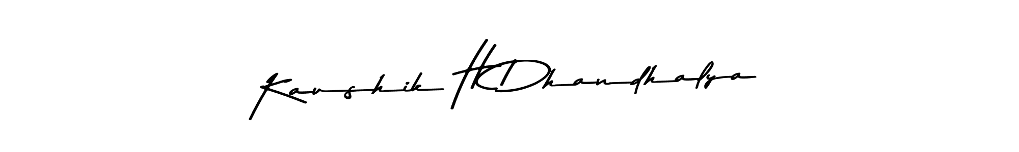 Also You can easily find your signature by using the search form. We will create Kaushik H Dhandhalya name handwritten signature images for you free of cost using Asem Kandis PERSONAL USE sign style. Kaushik H Dhandhalya signature style 9 images and pictures png
