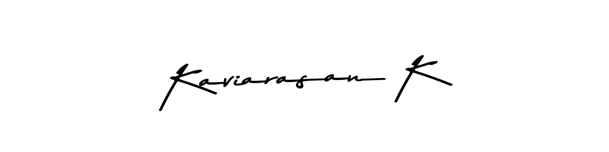Make a beautiful signature design for name Kaviarasan K. With this signature (Asem Kandis PERSONAL USE) style, you can create a handwritten signature for free. Kaviarasan K signature style 9 images and pictures png