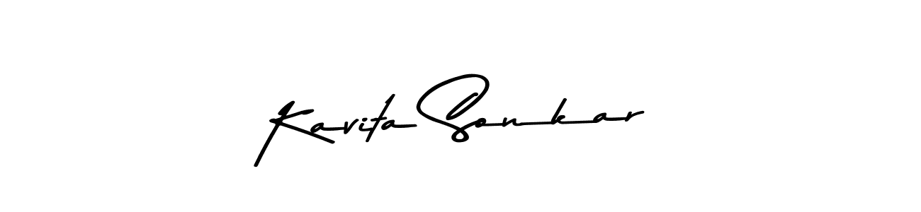 Make a beautiful signature design for name Kavita Sonkar. With this signature (Asem Kandis PERSONAL USE) style, you can create a handwritten signature for free. Kavita Sonkar signature style 9 images and pictures png