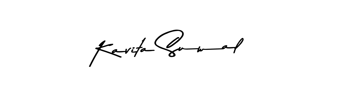 Create a beautiful signature design for name Kavita Suwal. With this signature (Asem Kandis PERSONAL USE) fonts, you can make a handwritten signature for free. Kavita Suwal signature style 9 images and pictures png