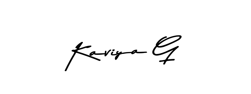 How to make Kaviya G name signature. Use Asem Kandis PERSONAL USE style for creating short signs online. This is the latest handwritten sign. Kaviya G signature style 9 images and pictures png