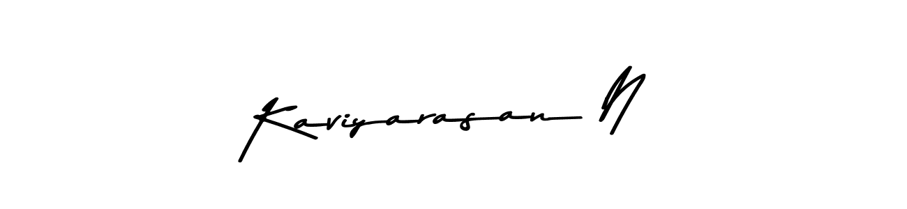 How to make Kaviyarasan N name signature. Use Asem Kandis PERSONAL USE style for creating short signs online. This is the latest handwritten sign. Kaviyarasan N signature style 9 images and pictures png