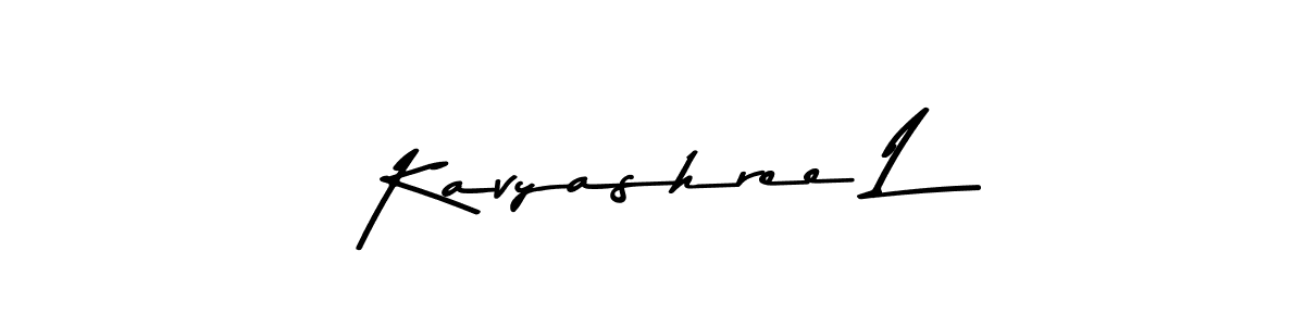 How to make Kavyashree L name signature. Use Asem Kandis PERSONAL USE style for creating short signs online. This is the latest handwritten sign. Kavyashree L signature style 9 images and pictures png
