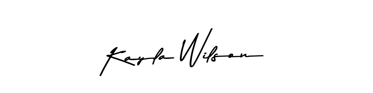 Create a beautiful signature design for name Kayla Wilson. With this signature (Asem Kandis PERSONAL USE) fonts, you can make a handwritten signature for free. Kayla Wilson signature style 9 images and pictures png