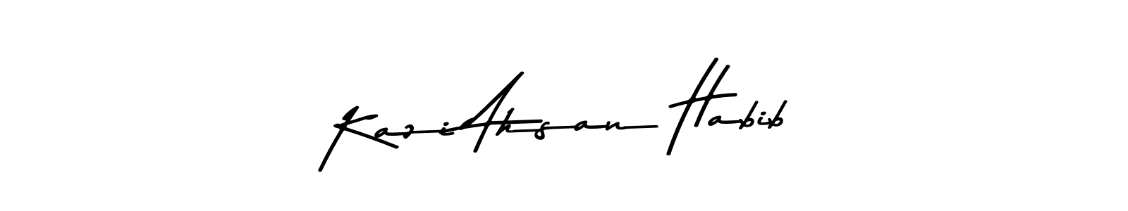 How to make Kazi Ahsan Habib name signature. Use Asem Kandis PERSONAL USE style for creating short signs online. This is the latest handwritten sign. Kazi Ahsan Habib signature style 9 images and pictures png