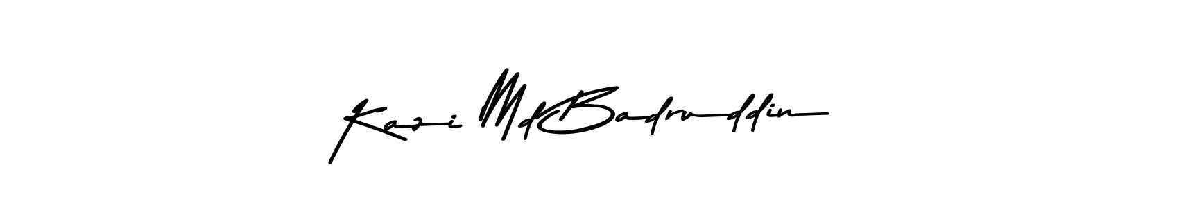 How to make Kazi Md Badruddin name signature. Use Asem Kandis PERSONAL USE style for creating short signs online. This is the latest handwritten sign. Kazi Md Badruddin signature style 9 images and pictures png