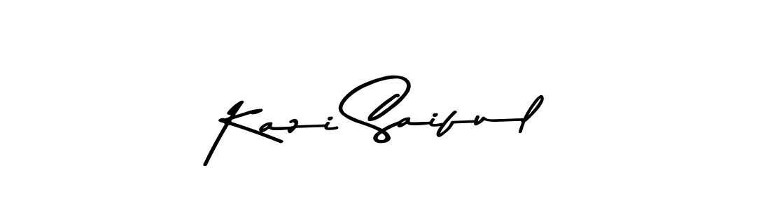 Design your own signature with our free online signature maker. With this signature software, you can create a handwritten (Asem Kandis PERSONAL USE) signature for name Kazi Saiful. Kazi Saiful signature style 9 images and pictures png