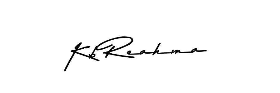 How to make Kb Reahma name signature. Use Asem Kandis PERSONAL USE style for creating short signs online. This is the latest handwritten sign. Kb Reahma signature style 9 images and pictures png