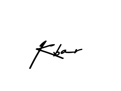 Create a beautiful signature design for name Kbar. With this signature (Asem Kandis PERSONAL USE) fonts, you can make a handwritten signature for free. Kbar signature style 9 images and pictures png