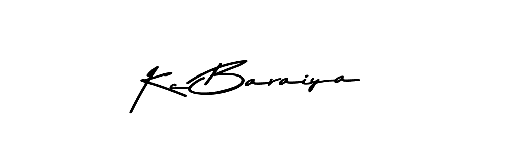 Create a beautiful signature design for name Kc Baraiya. With this signature (Asem Kandis PERSONAL USE) fonts, you can make a handwritten signature for free. Kc Baraiya signature style 9 images and pictures png