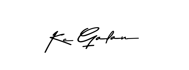 How to make Kc Galan name signature. Use Asem Kandis PERSONAL USE style for creating short signs online. This is the latest handwritten sign. Kc Galan signature style 9 images and pictures png