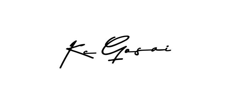 Make a beautiful signature design for name Kc Gosai. With this signature (Asem Kandis PERSONAL USE) style, you can create a handwritten signature for free. Kc Gosai signature style 9 images and pictures png