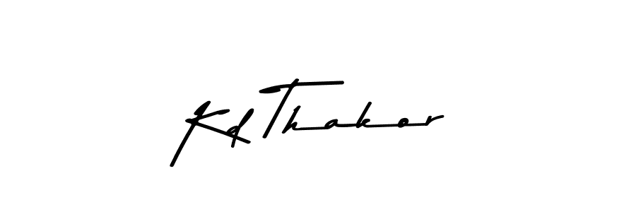 How to make Kd Thakor name signature. Use Asem Kandis PERSONAL USE style for creating short signs online. This is the latest handwritten sign. Kd Thakor signature style 9 images and pictures png