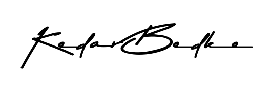 The Asem Kandis PERSONAL USE handwriting style adds charm and authenticity to name Kedar Bedke. A wonderful choice for personal thank-you notes. Kedar Bedke signature style 9 images and pictures png