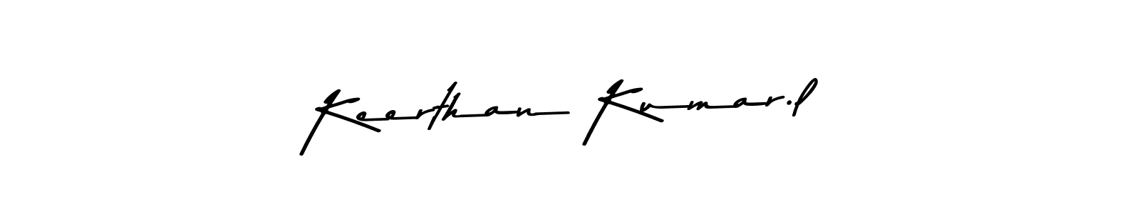 Create a beautiful signature design for name Keerthan Kumar.l. With this signature (Asem Kandis PERSONAL USE) fonts, you can make a handwritten signature for free. Keerthan Kumar.l signature style 9 images and pictures png