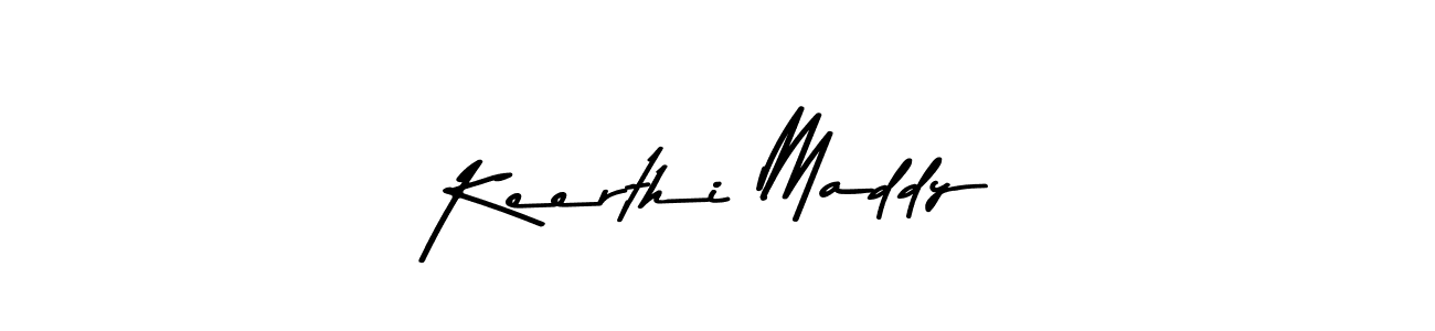 How to make Keerthi Maddy name signature. Use Asem Kandis PERSONAL USE style for creating short signs online. This is the latest handwritten sign. Keerthi Maddy signature style 9 images and pictures png