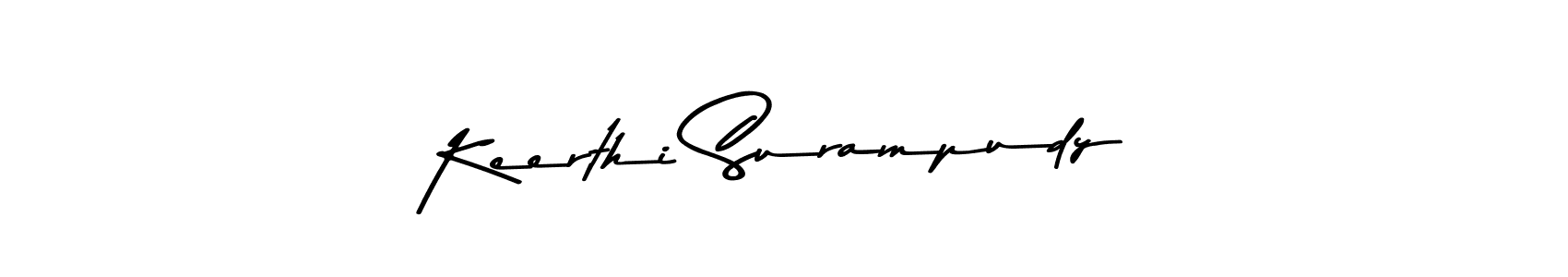 How to make Keerthi Surampudy name signature. Use Asem Kandis PERSONAL USE style for creating short signs online. This is the latest handwritten sign. Keerthi Surampudy signature style 9 images and pictures png