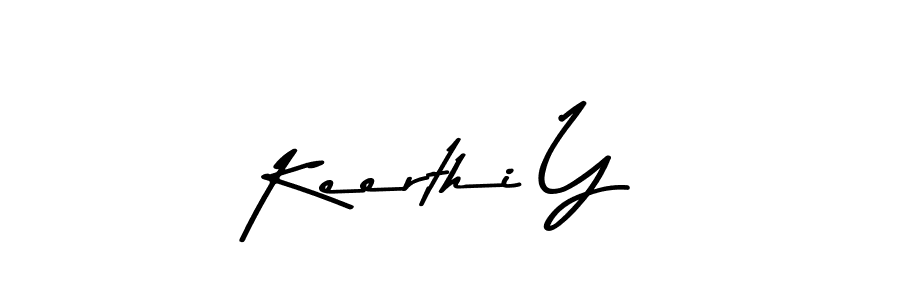 How to make Keerthi Y name signature. Use Asem Kandis PERSONAL USE style for creating short signs online. This is the latest handwritten sign. Keerthi Y signature style 9 images and pictures png