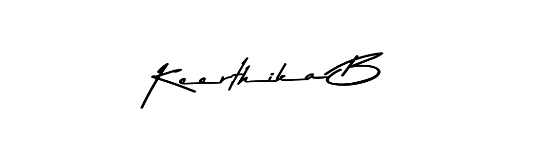 How to make Keerthika B name signature. Use Asem Kandis PERSONAL USE style for creating short signs online. This is the latest handwritten sign. Keerthika B signature style 9 images and pictures png