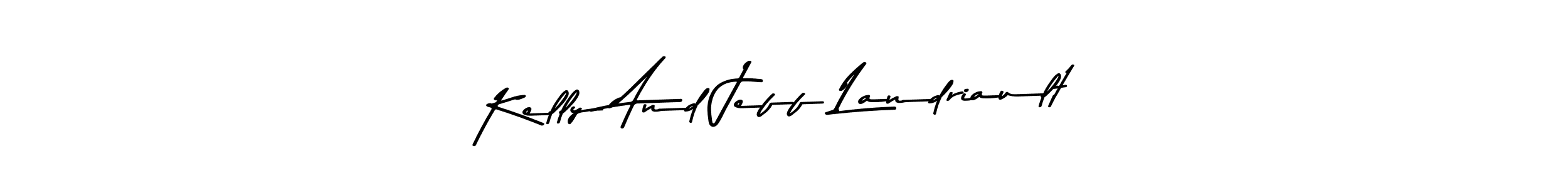 Make a beautiful signature design for name Kelly And Jeff Landriault. With this signature (Asem Kandis PERSONAL USE) style, you can create a handwritten signature for free. Kelly And Jeff Landriault signature style 9 images and pictures png