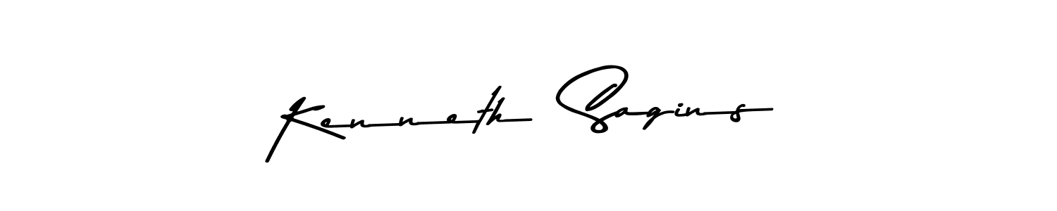 This is the best signature style for the Kenneth  Sagins name. Also you like these signature font (Asem Kandis PERSONAL USE). Mix name signature. Kenneth  Sagins signature style 9 images and pictures png