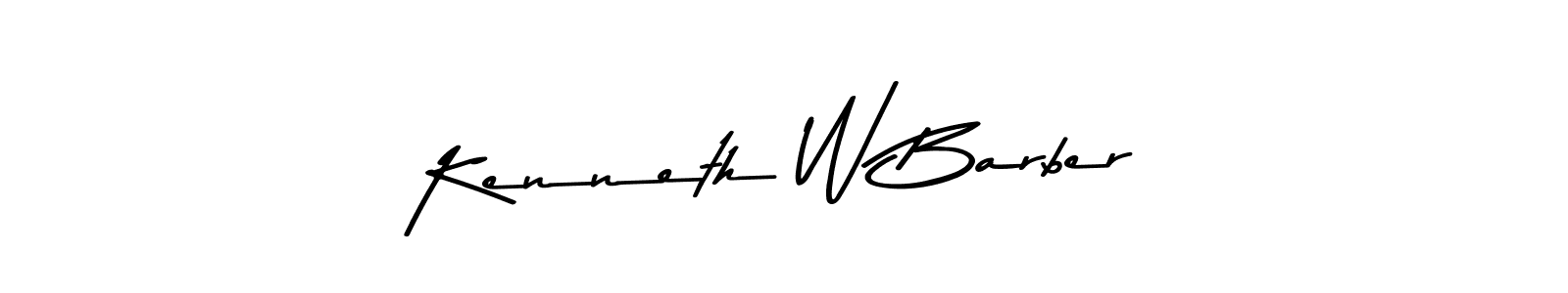 Create a beautiful signature design for name Kenneth W Barber. With this signature (Asem Kandis PERSONAL USE) fonts, you can make a handwritten signature for free. Kenneth W Barber signature style 9 images and pictures png