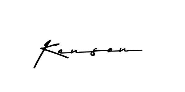 How to make Kenson name signature. Use Asem Kandis PERSONAL USE style for creating short signs online. This is the latest handwritten sign. Kenson signature style 9 images and pictures png