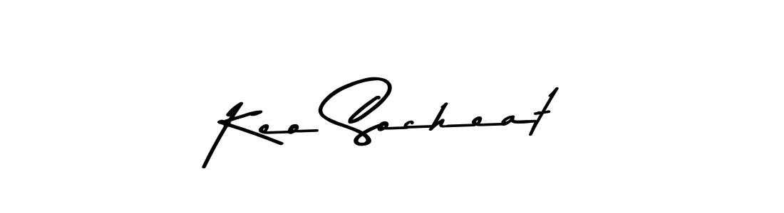 How to make Keo Socheat name signature. Use Asem Kandis PERSONAL USE style for creating short signs online. This is the latest handwritten sign. Keo Socheat signature style 9 images and pictures png