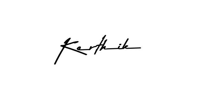 Use a signature maker to create a handwritten signature online. With this signature software, you can design (Asem Kandis PERSONAL USE) your own signature for name Kerthik. Kerthik signature style 9 images and pictures png