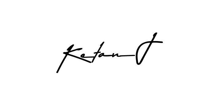 How to make Ketan J name signature. Use Asem Kandis PERSONAL USE style for creating short signs online. This is the latest handwritten sign. Ketan J signature style 9 images and pictures png