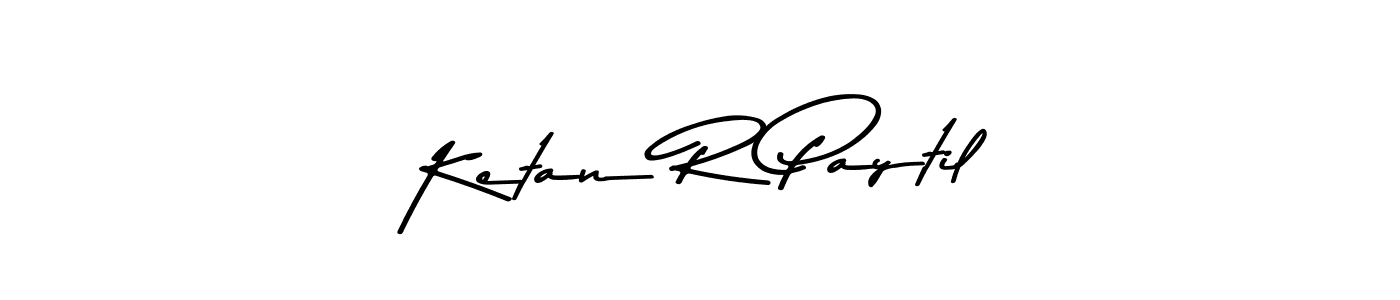 The best way (Asem Kandis PERSONAL USE) to make a short signature is to pick only two or three words in your name. The name Ketan R Paytil include a total of six letters. For converting this name. Ketan R Paytil signature style 9 images and pictures png