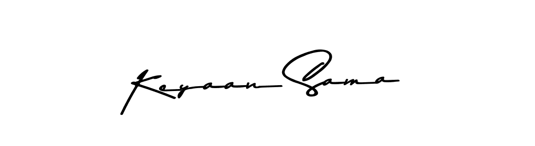 Create a beautiful signature design for name Keyaan Sama. With this signature (Asem Kandis PERSONAL USE) fonts, you can make a handwritten signature for free. Keyaan Sama signature style 9 images and pictures png
